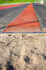 Sand pit at a longjump track