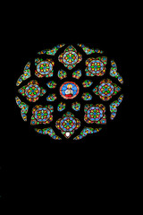 Terrasson. Vitrail de l'abbatiale saint Sour. Dordogne. Nouvelle Aquitaine