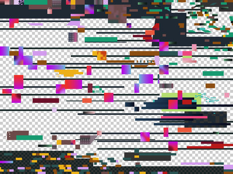 Vector Glitch Noise Texture Isolated. Glitched Computer Screen. Television Signal Decay