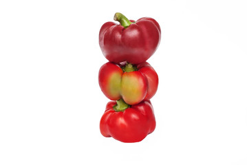 Red Bell Paprika on white Background. Isolated.