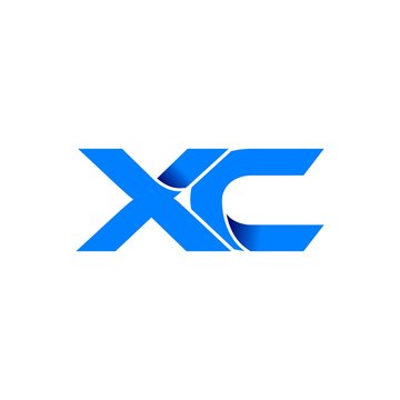 xc logo initial logo vector modern blue fold style