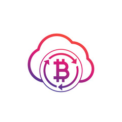 Obraz premium bitcoin mining in cloud