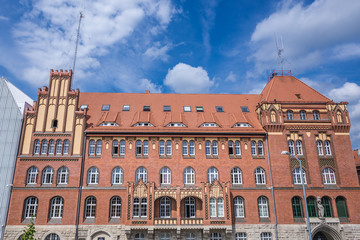 Historic building of regional police department in Szczecin city, Poland