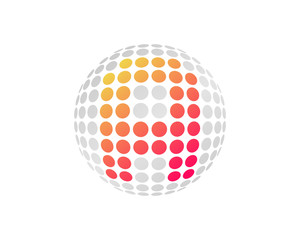 Letter A Dot Sphere Icon Logo Design Element