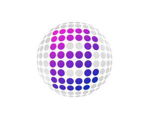 Letter B Dot Sphere Icon Logo Design Element