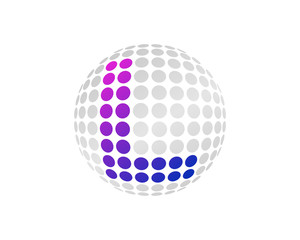 Letter L Dot Sphere Icon Logo Design Element