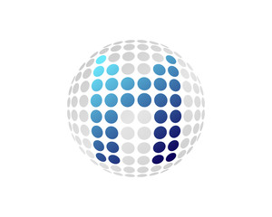 Letter M Dot Sphere Icon Logo Design Element