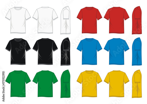 Download T Shirt Template Front Back Side Colorful Vector Image Wall Mural Haer