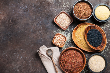 different cereals and seeds