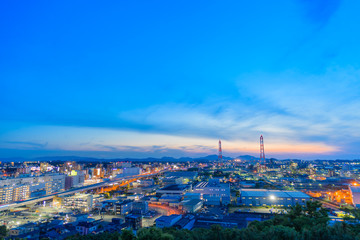 北九州工業地帯の夕暮