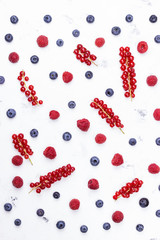 Mix of berries on white background