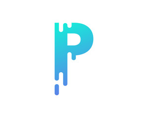 Letter P Paint Wet Icon Logo Design Element