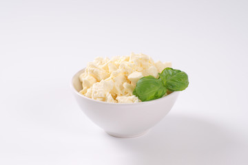 crumbled white cheese