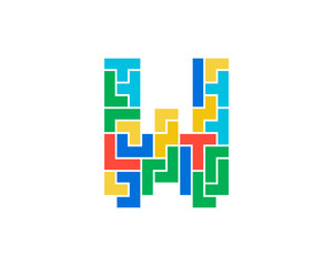 Letter W Puzzle Icon Logo Design Element