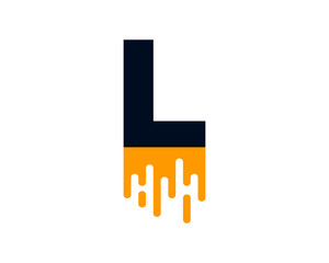 L Letter Wet Paint Icon Logo Design Element