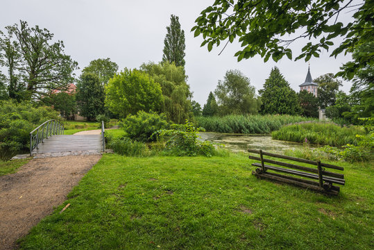 Lenne Park in Criewen, Schwedt Oder city district in Germany