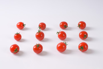 lines of cherry tomatoes