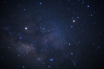 Milky way galaxy with stars and space dust in the universe, Long exposure photograph, with grain.