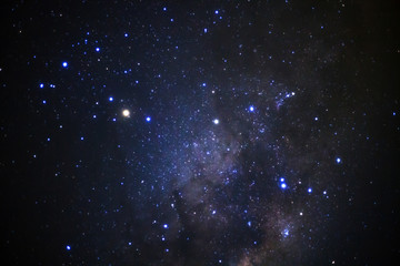Milky way galaxy with stars and space dust in the universe, Long exposure photograph, with grain.