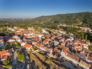Obraz premium Aerial. Old village of Monchique, view from the sky.
