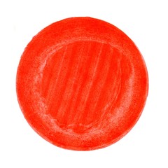 Isolierter handgemalter Kreis mit roter Farbe
