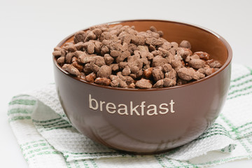 Cereal chocolate balls in bowl