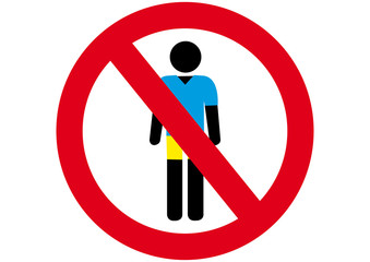 Schild Männer in kurzen Hosen verboten
