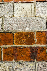 Very Textured Brick Wall Background Close Up 