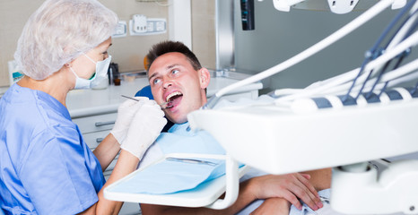 Young man on dental checkup