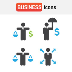 Business policies icons. Business vector icons set