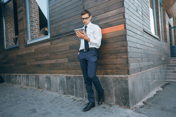 businessman with tablet