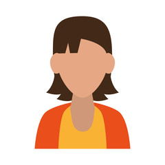 woman with short brown hair avatar portrait icon image vector illustration design 