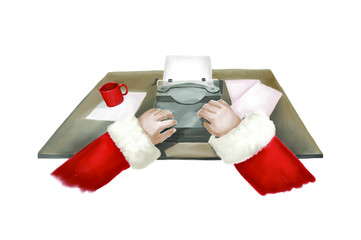 Santa-Claus-write-a-letter-illustration-vector