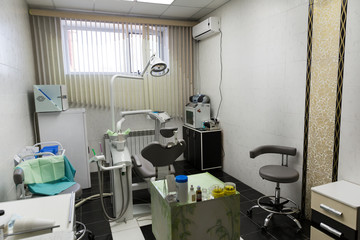 Interior of a dentist room and seat