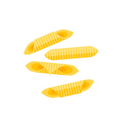 Italian cuisine. Pasta garganelli. Vector illustration cartoon flat icon isolated on white.