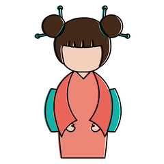 little japanese doll kawaii character