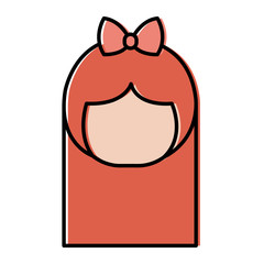 little japanese doll head kawaii character