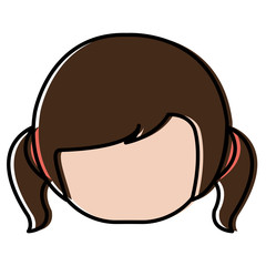 little japanese doll head kawaii character