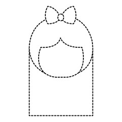 little japanese doll head kawaii character