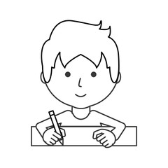 man writing  vector illustration
