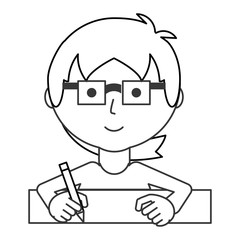 man writing  vector illustration