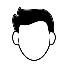 man avatar icon image vector illustration design  black and white