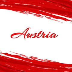 Inscription Austria on the background of the national flag of Austria Vector
