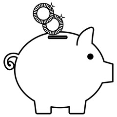 piggy savings with coins