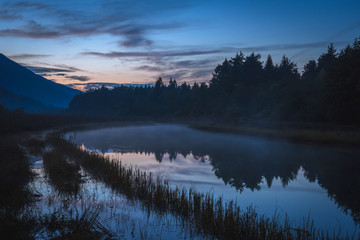 Foggy river in the morning