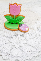 Beautiful glazed Easter cookies