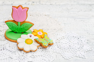 Beautiful glazed Easter cookies