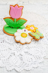 Beautiful glazed Easter cookies