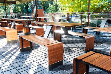 Summer terrace early morning.