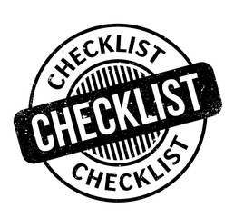 Checklist rubber stamp. Grunge design with dust scratches. Effects can be easily removed for a clean, crisp look. Color is easily changed.